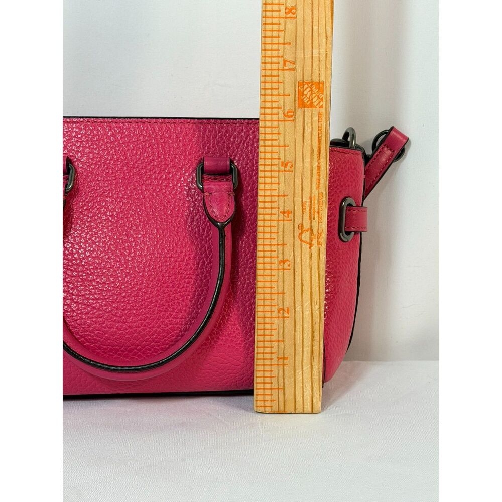 Coach Hot Pink Pebbled Leather Crossbody Satchel - Picture 14 of 15